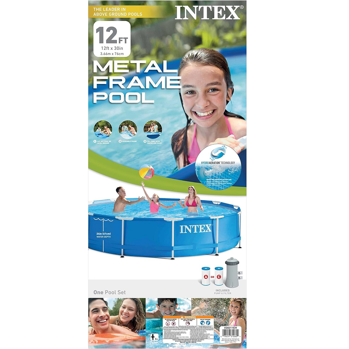 Piscina Inflavel Estrutural Redonda Intex 6503l 366cm:azul - 6