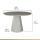 Ver imagem 3 de Mesa de Jantar Redonda com Base Cone 130cm Liz Tampo Vidro Off White CCS
