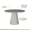 Ver imagem 2 de Mesa de Jantar Redonda com Base Cone 130cm Liz Tampo Vidro Off White CCS