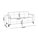 Ver imagem 4 de Sofá 2 Lugares Living Sala de Estar 160cm Bento em Aço Veludo K01 - D’Rossi