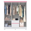 Ver imagem 4 de Guarda-Roupa Infantil 6 Portas Nuvem Branco/Rosa