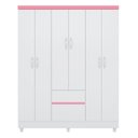 Ver imagem 7 de Guarda-Roupa Infantil 6 Portas Nuvem Branco/Rosa