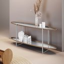 Ver imagem 1 de Aparador Espelhado para Sala de Jantar Agnes em Madeira Maciça Imbuia Mel Metal Champagne