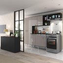 Ver imagem 1 de Cozinha Completa C/ Buffet/aparador Multimóveis Mp2043 Preta/lacca Fumê