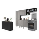 Ver imagem 2 de Cozinha Completa C/ Buffet/aparador Multimóveis Mp2043 Preta/lacca Fumê