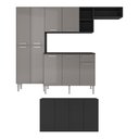 Ver imagem 6 de Cozinha Completa C/ Buffet/aparador Multimóveis Mp2043 Preta/lacca Fumê