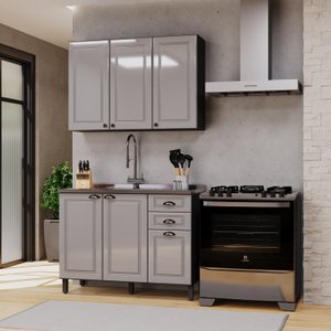 Cozinha Americana Modulada 2 Peças Balcão sem Tampo Paris