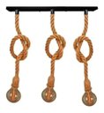 Ver imagem 1 de Pendente Corda Sisal Retro Triplo Base Reta E27 Bivolt