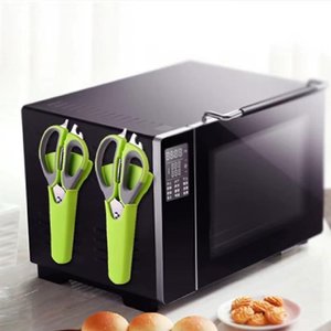 Tesoura Culinaria Profissional Multifuncoes 6 em 1 Faca Descasca Corta Quebra Nozes Abre Garrafa em