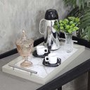 Ver imagem 2 de Bandeja Cantinho Café Bebida Pequena Decorativa Ambiente Recepção Escritório Casa Sala Jantar Madeco