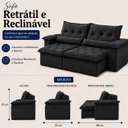 Ver imagem 3 de Sofá Ventura Retrátil e Reclinável 240cm - Grafite