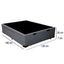 Ver imagem 3 de Cama Box Baú Casal Sintético Mega Cama Cinza 138x188x45cm