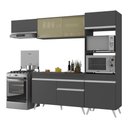 Ver imagem 1 de Armário de Cozinha Compacta 252cm Veneza Multimóveis V3691 Preto/Branco