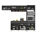 Ver imagem 6 de Armário de Cozinha Compacta 252cm Veneza Multimóveis V3691 Preto/Branco