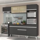 Ver imagem 3 de Armário de Cozinha Compacta 252cm Veneza Multimóveis V3691 Preto/Branco