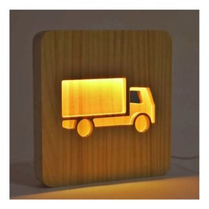 Luminária de Mesa Abajur Led Lotus Decor Lumi02 Caminhão Pinus