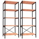 Ver imagem 1 de Kit 2 Estantes Livreiro Multiuso Estilo Industrial 150cm 5 Prateleiras Trento Demolição -