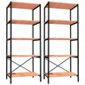 Kit 2 Estantes Livreiro Multiuso Estilo Industrial 150cm 5 Prateleiras Trento Demolição - - 1