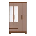 Ver imagem 2 de Guarda-Roupa Infantil 04 Portas e 02 Gavetas Olímpia com Espelho Nogueira / Capuccino