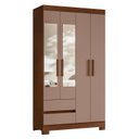 Ver mais imagens de Guarda-Roupa Infantil 04 Portas e 02 Gavetas Olímpia com Espelho Nogueira / Capuccino