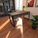 Ver imagem 3 de Mesa Escrivaninha Home Office 40mm Realme 150x72cm Castaine/preto