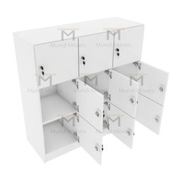 ARMÁRIO ESCANINHO 9 PORTAS CHAVE M59.2021.B ORGANIZADOR MUNDI MOVEIS - 4