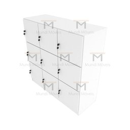 ARMÁRIO ESCANINHO 9 PORTAS CHAVE M59.2021.B ORGANIZADOR MUNDI MOVEIS - 5