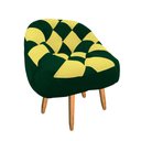 Ver imagem 2 de Poltrona Paloma Escritório Sala Pé Palito Suede Verde e Suede Amarelo - Dominic Decor