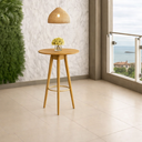 Ver imagem 1 de Mesa Bistrô Catarina de Madeira Eucalipto Nobre com Tampo MDF Laminado Cinamomo-Champagne