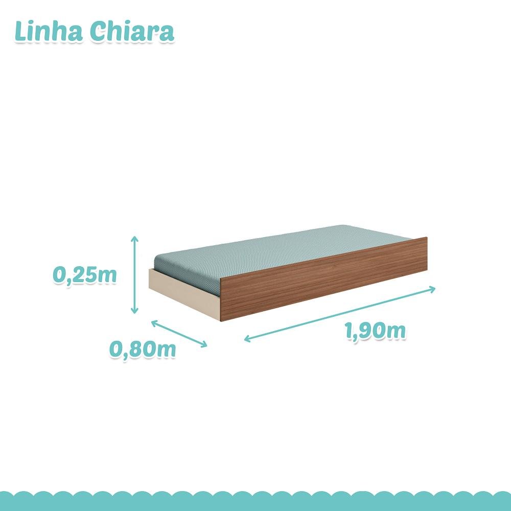 Jogo de Quarto para Adolescente Chiara 4 Peças - Roupeiro 2 Portas, Módulo Aéreo e Cama com - 6