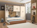Ver imagem 1 de Jogo de Quarto para Adolescente Chiara 4 Peças - Roupeiro 2 Portas, Módulo Aéreo e Cama com
