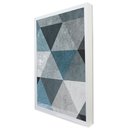 Ver imagem 2 de Quadro Decorativo Geométrico Triângulos em Tons de Azul  em Moldura Caixa TaColado Moldura Trad 1cm 