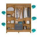 Ver imagem 2 de Kit Guarda Roupa Casal Panamá e Cômoda Ms - Freijó / Cinza Freijó / Cinza