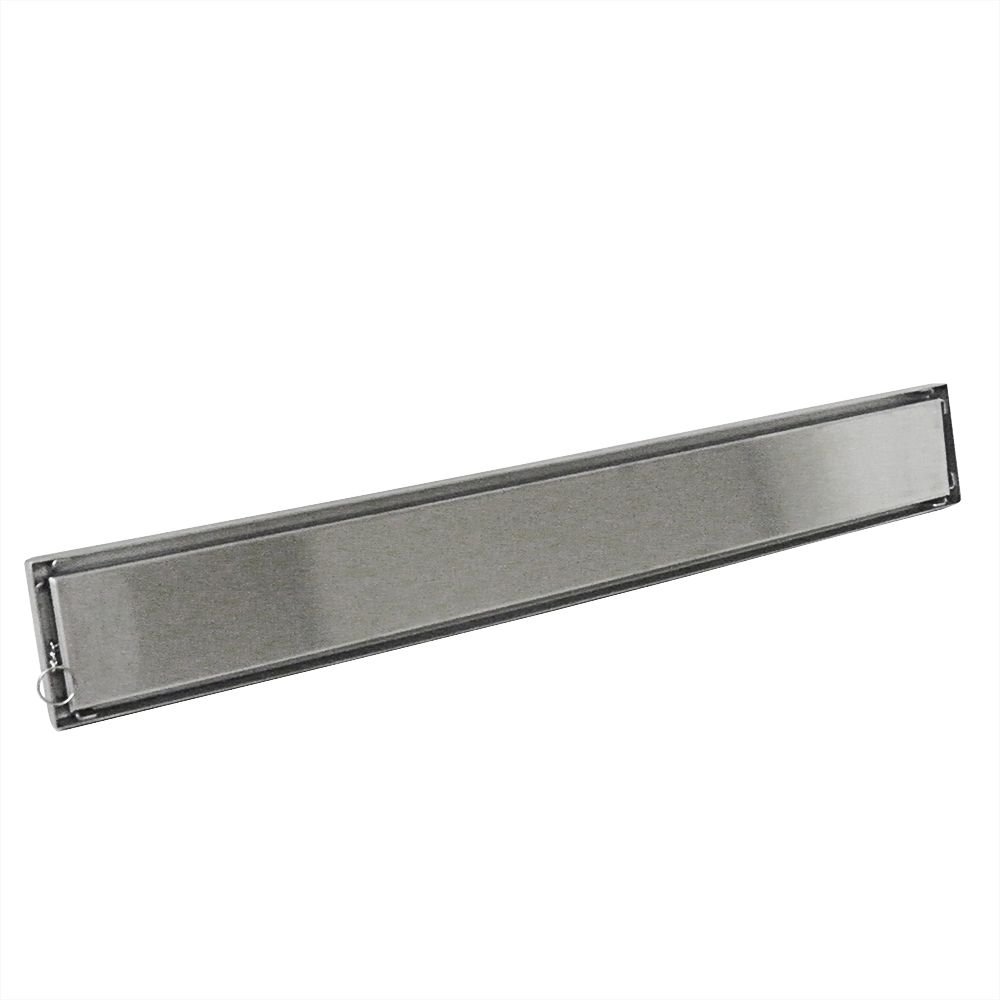 Ralo Invisivel Linear Anti Odor e Insetos Aço Inox Tampa Escovada Banheiro 58x8 Canto - 4