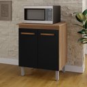 Ver imagem 3 de Balcão Cozinha para Forno Micro-ondas Multiuso Elen 70cm Savana Preto - Desk Design