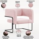 Ver imagem 4 de Poltrona Decorativa Scarlett D02 Base de Aço Preto Veludo Rosê B-305 - Lyam Decor
