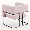 Ver imagem 7 de Poltrona Decorativa Scarlett D02 Base de Aço Preto Veludo Rosê B-305 - Lyam Decor
