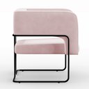 Ver imagem 6 de Poltrona Decorativa Scarlett D02 Base de Aço Preto Veludo Rosê B-305 - Lyam Decor