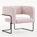 Ver imagem 1 de Poltrona Decorativa Scarlett D02 Base de Aço Preto Veludo Rosê B-305 - Lyam Decor