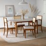 Conjunto Mesa Extensível Oval 4 Cadeiras Madeira Maciça Encosto Telado Tiê CabeCasa MadeiraOriginals - 1