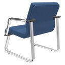 Ver imagem 6 de Kit 02 Cadeiras de Escritório Recepção Fixa Pés Cromado Lev P03 Crepe Azul - Lyam Decor