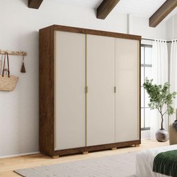 Roupeiro 3 Portas Correr Libéria Imbuia Fendi - 1