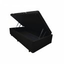 Ver imagem 1 de Box Baú Solteirão Blindado na Chapa de Madeira - Suede Preto (96x203x42)