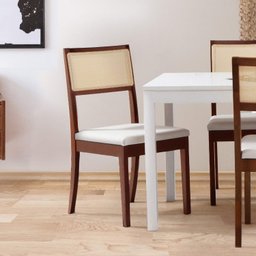 Conjunto Mesa Extensível Oval 6 Cadeiras Madeira Maciça Encosto Telado Tiê Cabecasa MadeiraMadeira - 4