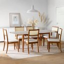 Ver imagem 1 de Conjunto Mesa Extensível Oval 6 Cadeiras Madeira Maciça Encosto Telado Tiê CabeCasa MadeiraOriginals Marrom