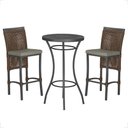 Ver imagem 1 de Mesa Bistrô e 2 Banquetas Roma Preta Corda Náutica Estofado 8 Trama Original