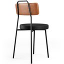 Ver mais imagens de Kit 04 Cadeiras Decorativas Estofada Para Sala Jantar Barcelona L02 Couríssimo Camel Preto - Lyam Ly