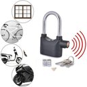 Ver imagem 2 de Cadeado com Alarme 2 em 1 Sensor Movimento Anti Roubo Sirene 110db Haste Longo Curto Moto Portao