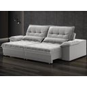 Ver imagem 2 de Sofá Bergamo 2,50m Retrátil e Reclinável Veludocristal Cinza - Netsofas