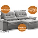Ver imagem 3 de Sofá Bergamo 2,50m Retrátil e Reclinável Veludocristal Cinza - Netsofas